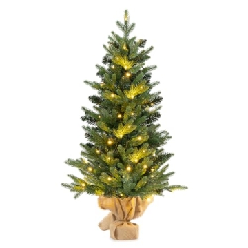 Goplus 3ft Mini Christmas Tree with Warm LED Lights