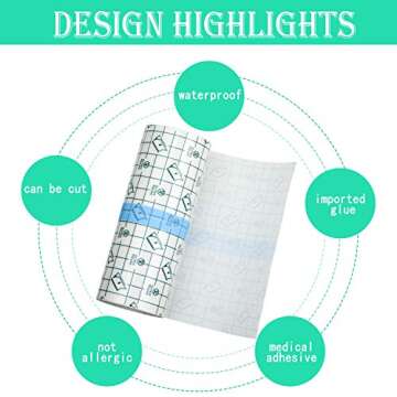 Transparent Dressing Adhesive Bandage Waterproof Clear Adhesive Bandages Stretch Tape for Tattoos Sw...