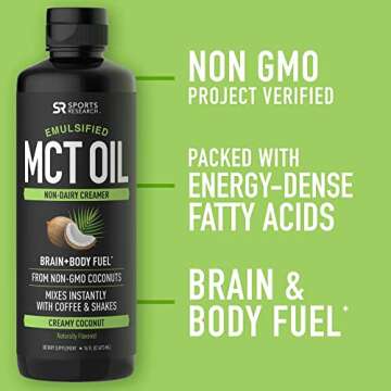 Emulsified MCT Oil for Keto & Vegan Diets 16oz