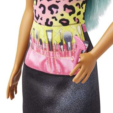 Barbie Careers Fashion Doll & Accessories, Makeup Artist with Teal Hair & Art Pieces Including Palette & Brush