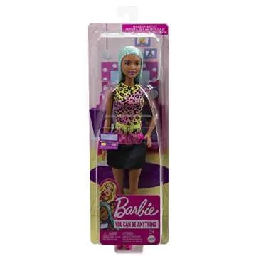 Barbie Careers Fashion Doll & Accessories, Makeup Artist with Teal Hair & Art Pieces Including Palette & Brush