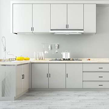 Redunest Cabinet Pulls Matte Black Cabinet Handles Square Drawer Pulls, 10 Pack 5 Inch Stainless Steel Kitchen Door Cupboard Cabinet Handles, Drawer Hardware Handles, 128mm Hole Centers