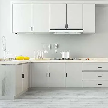 Redunest Cabinet Pulls Matte Black Cabinet Handles Square Drawer Pulls, 10 Pack 5 Inch Stainless Steel Kitchen Door Cupboard Cabinet Handles, Drawer Hardware Handles, 128mm Hole Centers