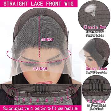 Dyale 30 Inch Lace Front Wigs Human Hair Pre Plucked 180% Density 13x4 Straight Hair HD Transparent Lace Frontal Wig Human Hair 10A Glueless Wigs Human Hair for Women with Baby Hair