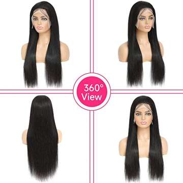 Dyale 30 Inch Lace Front Wigs Human Hair Pre Plucked 180% Density 13x4 Straight Hair HD Transparent Lace Frontal Wig Human Hair 10A Glueless Wigs Human Hair for Women with Baby Hair