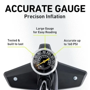 Vibrelli Floor Pump with Gauge - 160 PSI Dual Valve Pump