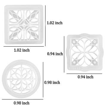 Myhiju 3 Pcs Polymer Clay Cutters - Vintage Pattern Molds for Jewelry Making