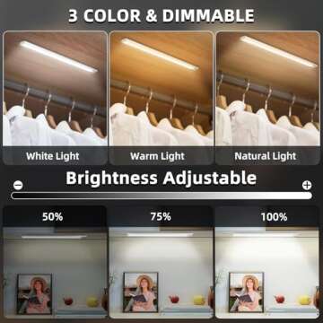 Motion Sensor Under Cabinet Lighting - Rechargeable & Dimmable