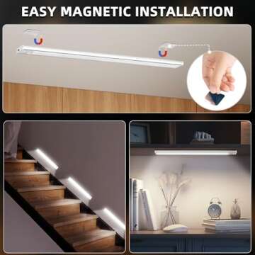 Motion Sensor Under Cabinet Lighting - Rechargeable & Dimmable