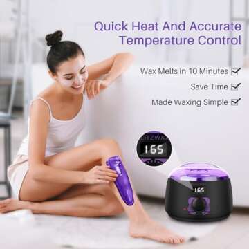 BLITZWAX Waxing Kit for Women Men Digital Wax Kit Suitable for Sensitive Skin/Brazilian/Full Body/Bi...
