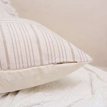 Hckot Khaki Beige Decorative Pillow Covers Set of 2