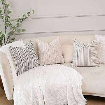 Hckot Khaki Beige Decorative Pillow Covers Set of 2