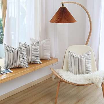 Hckot Khaki Beige Decorative Pillow Covers Set of 2