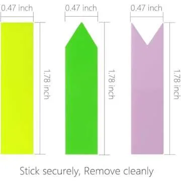 KICNIC 1500 Pieces Page Markers Sticky Index Tabs, Arrow Flag Tabs Self Adhesive, Colored Notes Tab Stickers for Notebook, Documents, Books [10 Colors, 3 Designs] Sticks Securely, Removes Cleanly