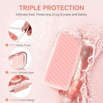 Pill Organizer 3 Times A Day, 7 Day Pill Box - GloDeals Weekly Pill Organizer, Portable Removable Daily Medicine Container Dispenser Case for Vitamin Fish Oil Supplement, Pink