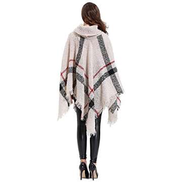 Stylish HITOP Women's Poncho - Cozy Turtleneck Design