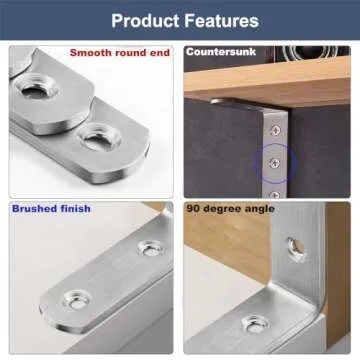 YEWLACA Heavy Duty L Brackets with Screws for Furniture