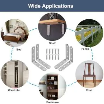 YEWLACA Heavy Duty L Brackets with Screws for Furniture