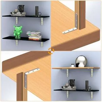 YEWLACA Heavy Duty L Brackets with Screws for Furniture