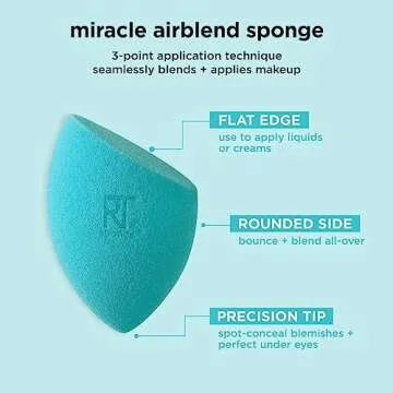 Real Techniques Miracle Mattifying Makeup Sponge Duo, Matte Finish, Cloud Skin, Full Coverage Foundation & Powder Makeup Blending Sponges for Oily Skin, Cruelty & Latex-Free Foam, 2 Count
