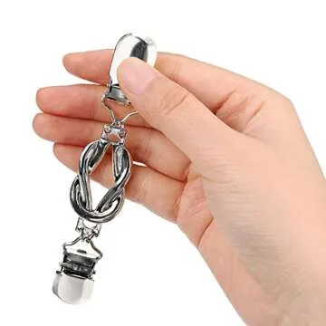 uxcell 4pcs Sweater Clips Retro Cardigan Collar Clips Shirt Clips Dresses Clip Brooch Shawl Clips for Women(Silver)