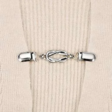 uxcell 4pcs Sweater Clips Retro Cardigan Collar Clips Shirt Clips Dresses Clip Brooch Shawl Clips for Women(Silver)