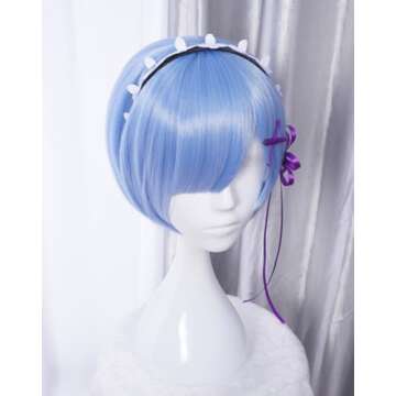 COSPLAZA Cosplay Wigs Fashion Short Blue Anime Hair Fancy Female Party Wig