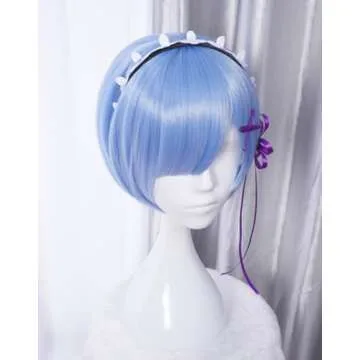 COSPLAZA Cosplay Wigs Fashion Short Blue Anime Hair Fancy Female Party Wig