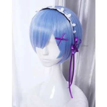 COSPLAZA Cosplay Wigs Fashion Short Blue Anime Hair Fancy Female Party Wig