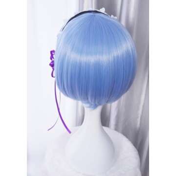 COSPLAZA Cosplay Wigs Fashion Short Blue Anime Hair Fancy Female Party Wig