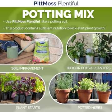 PittMoss Plentiful Eco-Friendly, Organic, Peat-Free Potting Mix, 10 Quarts - for Gardens, Houseplants, Mulching & More - Made in USA from Recycled Paper