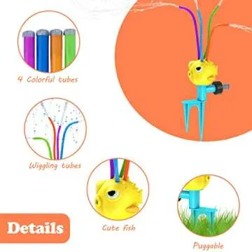 VIPAMZ Cute Animal Water Sprinkler for Kids Outdoor Play - Fun Toddler Outdoor Toys, Backyard Sprinkler for Kids-Splashing Water Toys for Toddlers 1-3 with Wiggle Tubes - Kids Water Play for All Ages