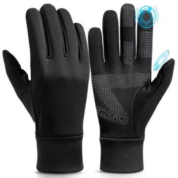OZERO Mens Winter Gloves for Cold Weather: Touchscreen Warm Thermal Glove - Anti-Slip Lightweight Gl...