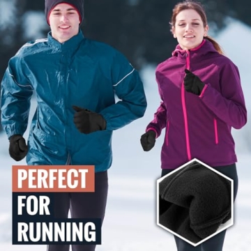 OZERO Mens Winter Gloves for Cold Weather: Touchscreen Warm Thermal Glove - Anti-Slip Lightweight Gloves for Running Cycling Driving
