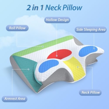 HOMCA Cervical Memory Foam Pillow for Neck Pain Relief