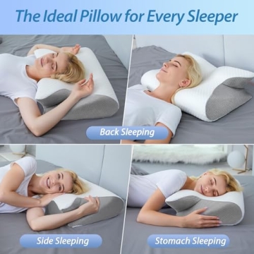 HOMCA Cervical Memory Foam Pillow for Neck Pain Relief