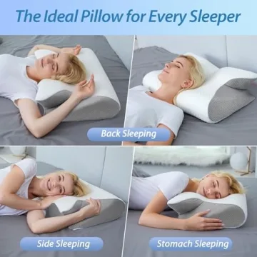HOMCA Cervical Memory Foam Pillow for Neck Pain Relief