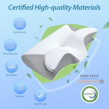 HOMCA Cervical Memory Foam Pillow for Neck Pain Relief