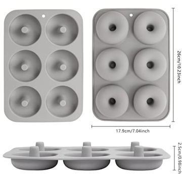 Aichoof Silicone Donut Mold Set of 2 - Non-Stick & Easy Clean