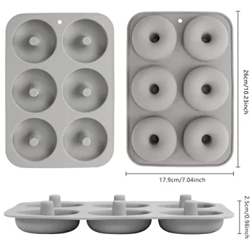 Aichoof Silicone Donut Mold Set of 2 - Non-Stick & Easy Clean