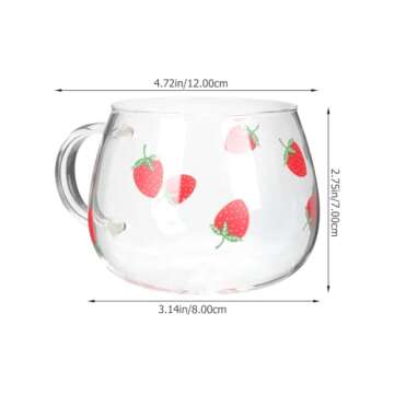 UPKOCH 2pcs Strawberry Cups, 400ml Heat-Resistant Drinkware for All Occasions