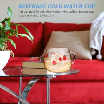 UPKOCH 2pcs Strawberry Glass Cups for Home Gatherings