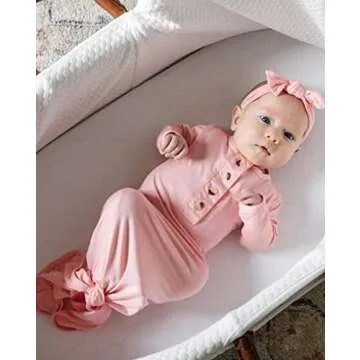 Stroller Society Knotted Baby Gown for Newborns