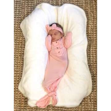 Stroller Society Knotted Gown Baby Newborn, Newborn Girl Clothes, Newborn Sleepers, Baby Gowns, Coming Home Outfit Baby Girl, Pink