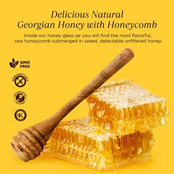 1 lb. 100% Raw & Unfiltered Gallberry Honey with Comb - American Made by Pure Southern Honey