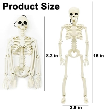 Posable Halloween Skeleton 16" Hanging Spooky Decor