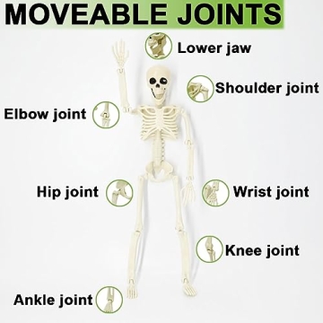 Posable Halloween Skeleton 16" Hanging Spooky Decor