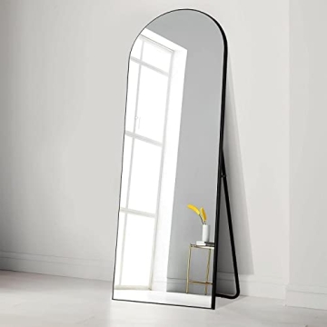 PexFix 65''x22'' Black Arched Full Length Mirror - Stylish & Versatile