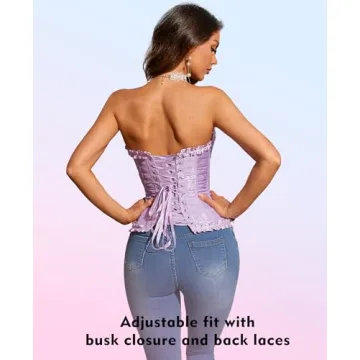 Lavender Corset Top - Stylish Lace-Up Bustier