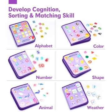 hahaland Busy Board Montessori Toys - 3 Year Old Girl Gifts Bithday Gift Ideas - 7 in 1 Preschool Learning Activities - Christmas Toddler Stocking Stuffers Gifts